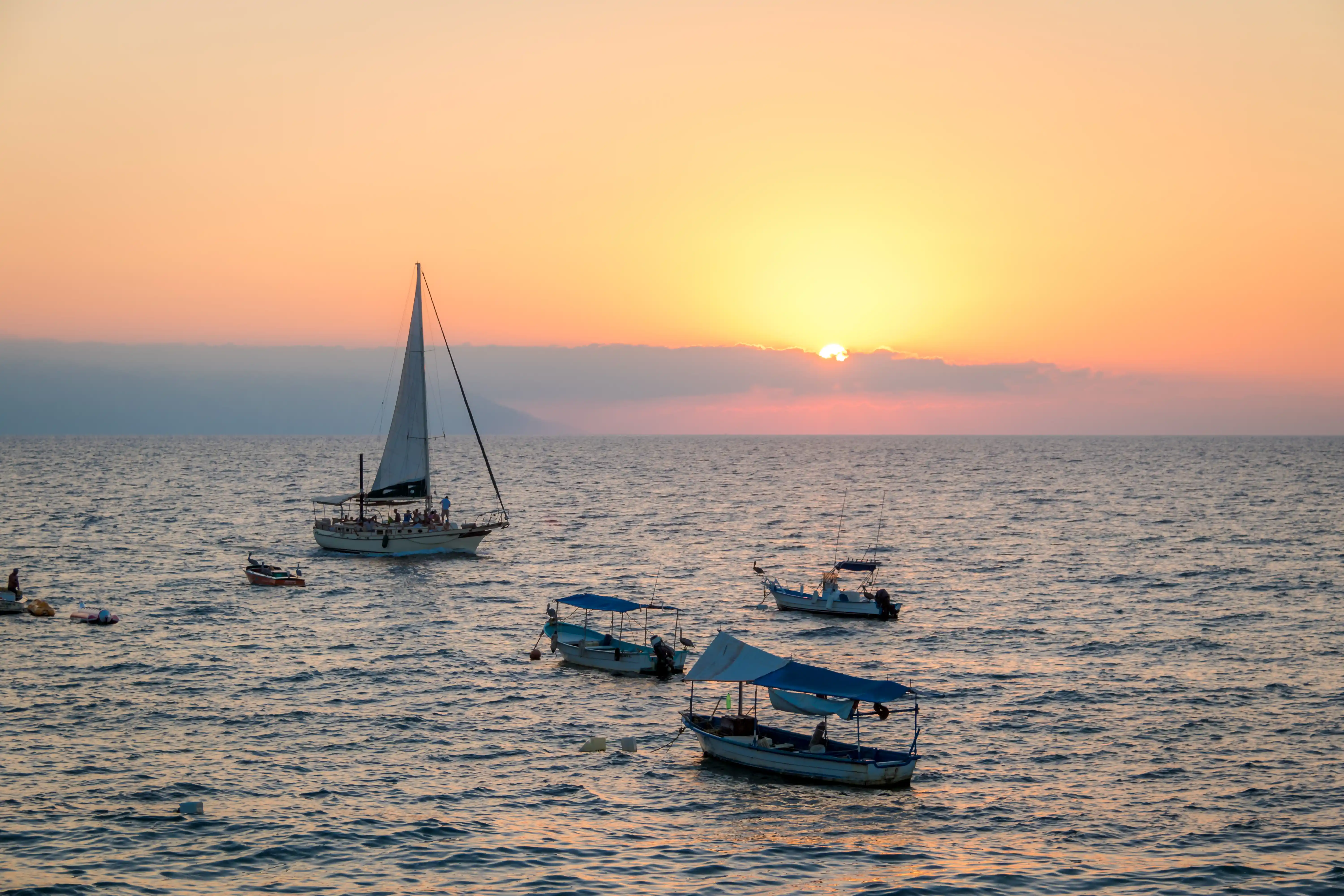 Harbor view in Rhodes at golden hour